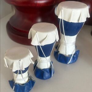 Set of Blue and White Decorative Drums